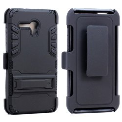 Alcatel OneTouch Fierce XL 5054 Hard Shield Holster Combo Belt Clip Case (Black)